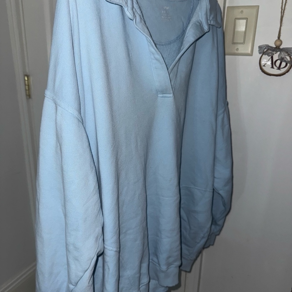 Light Blue Pullover Sweatshirt Aerie
